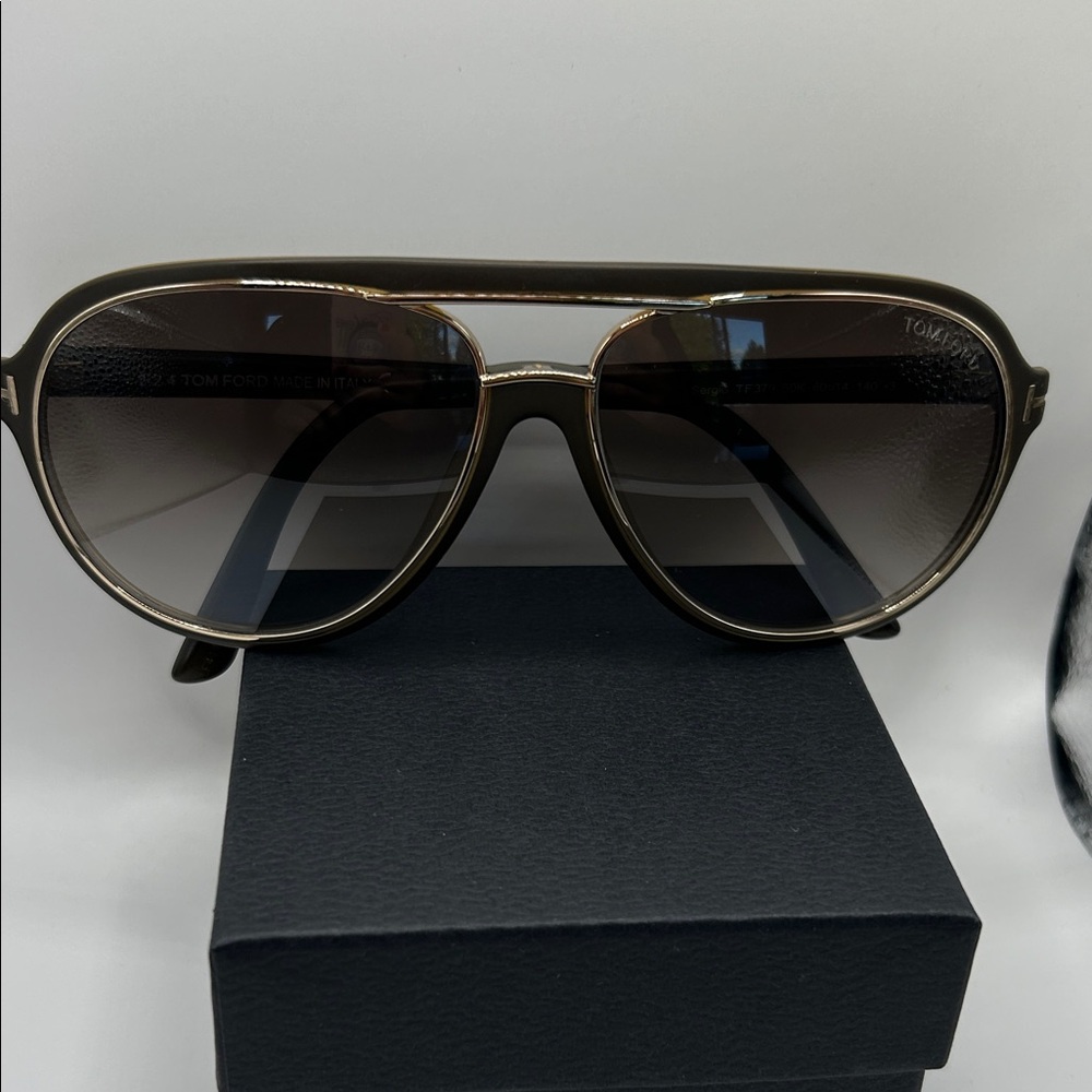 Tom Ford Dark Brown Aviator Sunglasses